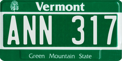 VT license plate ANN317