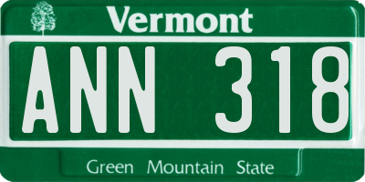VT license plate ANN318