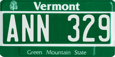 VT license plate ANN329