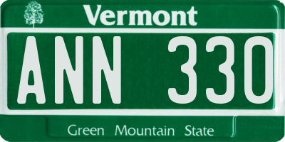 VT license plate ANN330