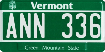 VT license plate ANN336