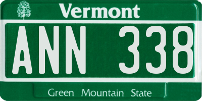 VT license plate ANN338