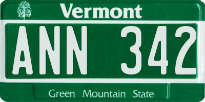 VT license plate ANN342