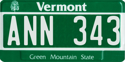 VT license plate ANN343