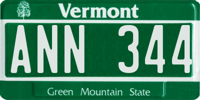 VT license plate ANN344