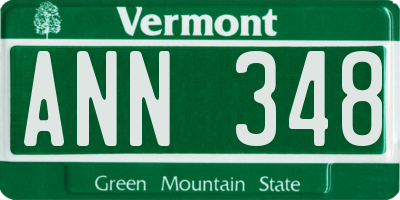 VT license plate ANN348
