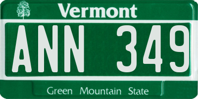 VT license plate ANN349