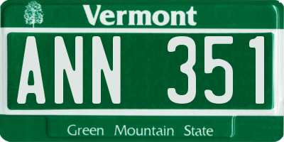 VT license plate ANN351