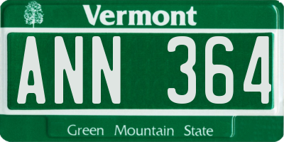 VT license plate ANN364
