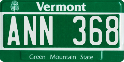 VT license plate ANN368