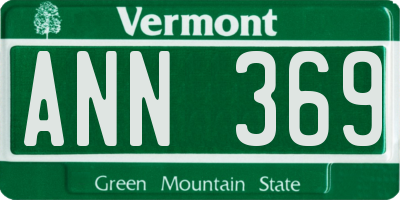 VT license plate ANN369