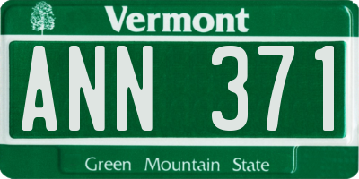 VT license plate ANN371