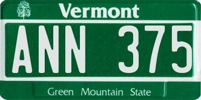 VT license plate ANN375