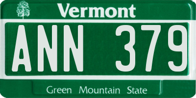 VT license plate ANN379