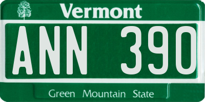 VT license plate ANN390