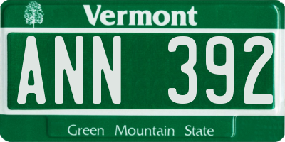 VT license plate ANN392