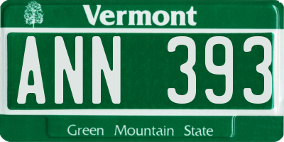 VT license plate ANN393