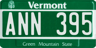 VT license plate ANN395