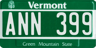 VT license plate ANN399