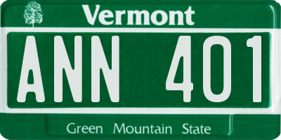 VT license plate ANN401