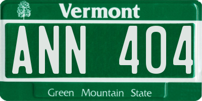 VT license plate ANN404