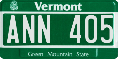 VT license plate ANN405