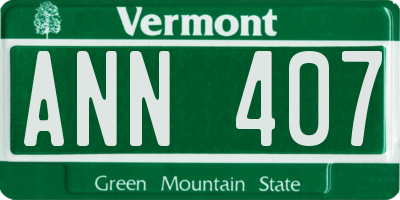 VT license plate ANN407