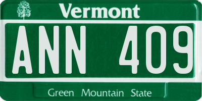 VT license plate ANN409