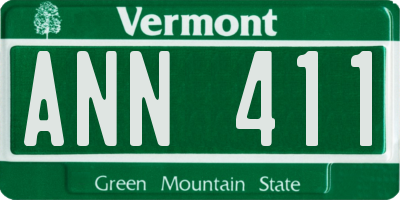 VT license plate ANN411