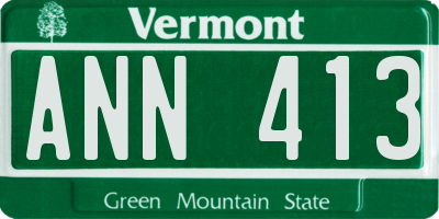 VT license plate ANN413