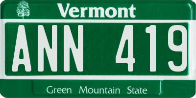 VT license plate ANN419