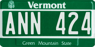 VT license plate ANN424
