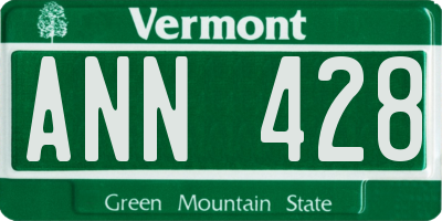 VT license plate ANN428