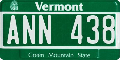 VT license plate ANN438