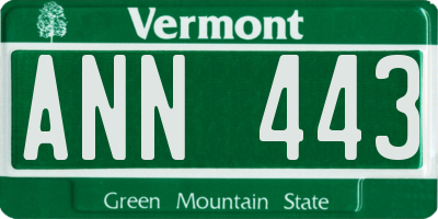 VT license plate ANN443