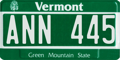 VT license plate ANN445