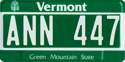 VT license plate ANN447