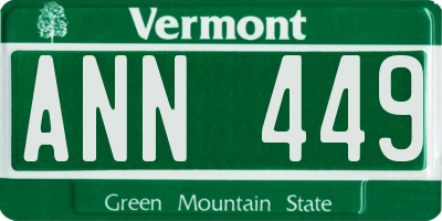 VT license plate ANN449
