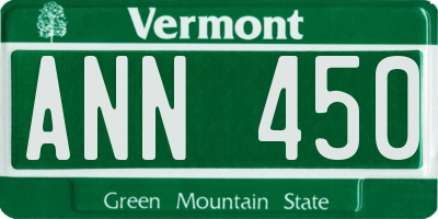 VT license plate ANN450