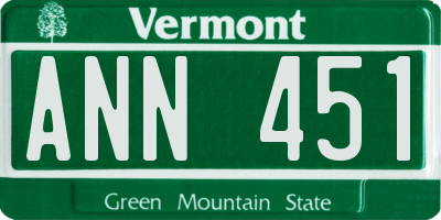 VT license plate ANN451