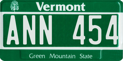 VT license plate ANN454