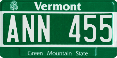 VT license plate ANN455