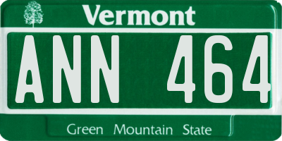 VT license plate ANN464