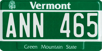 VT license plate ANN465