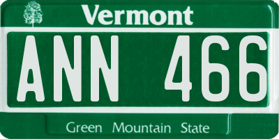 VT license plate ANN466