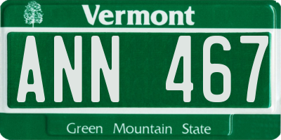 VT license plate ANN467