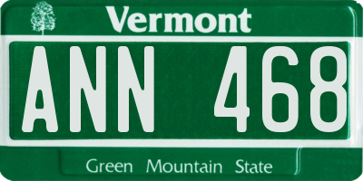 VT license plate ANN468