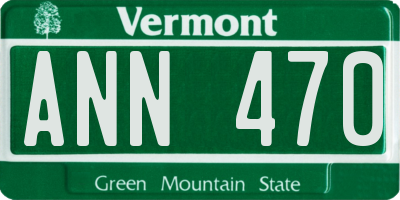 VT license plate ANN470