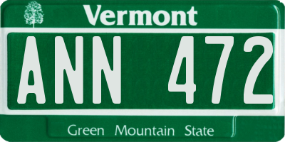 VT license plate ANN472
