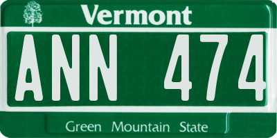 VT license plate ANN474